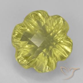 Quartzo Lagoa Amarela Natural 3.59ct, Flor cortada, Transparente
