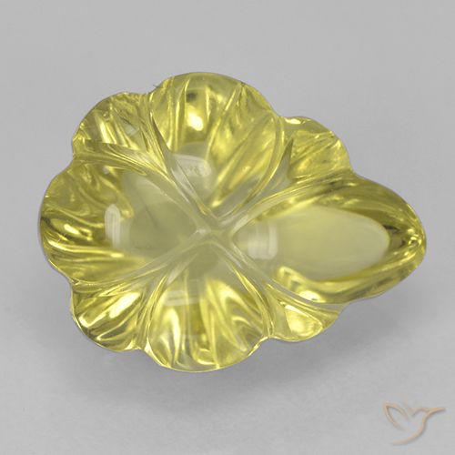 4.28ct Natural Amarelo Abacaxi Claro Quartzo, Flor cortada, Transparente