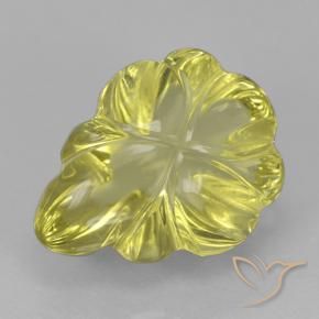Quartzo Amarelo Abacaxi Claro Natural 4.28ct, Flor cortada, Transparente