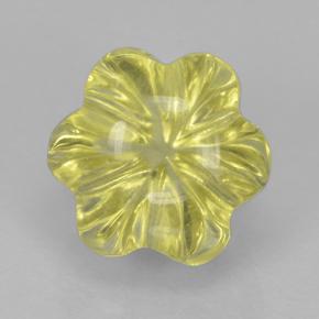 Quartzo amarelo natural 2,06ct, corte flor, transparente