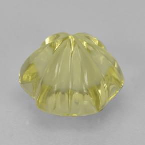 Quartzo amarelo natural 2,06ct, corte flor, transparente