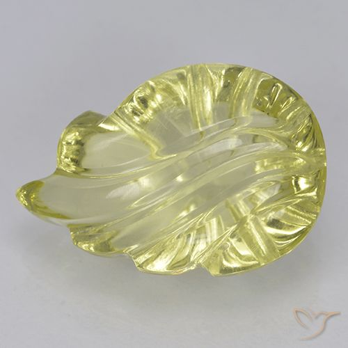 5.54ct Natural Luz amarela Quartzo, Flor cortada, Transparente