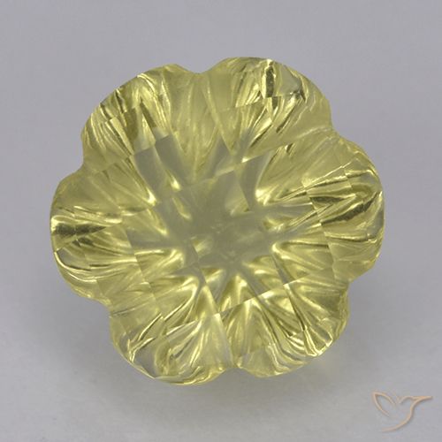 2.85ct Natural Amarelo Abacaxi Claro Quartzo, Flor cortada, Transparente
