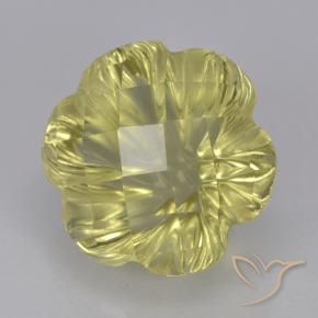 Quartzo Amarelo Abacaxi Claro Natural 2.85ct, Flor cortada, Transparente