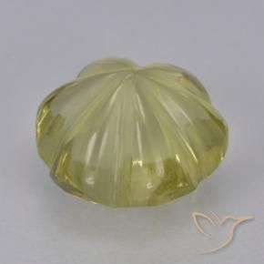 Quartzo Amarelo Abacaxi Claro Natural 2.85ct, Flor cortada, Transparente