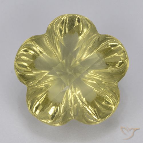 3.23ct Natural Luz amarela Quartzo, Flor cortada, Transparente