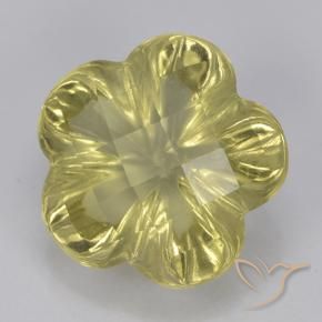 Quartzo Luz amarela Natural 3.23ct, Flor cortada, Transparente