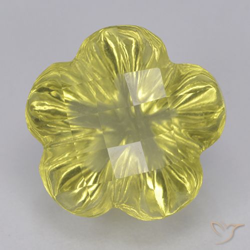 4.26ct Natural amarelo médio Quartzo, Flor cortada, Transparente