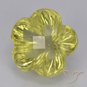 Quartzo amarelo médio Natural 4.26ct, Flor cortada, Transparente