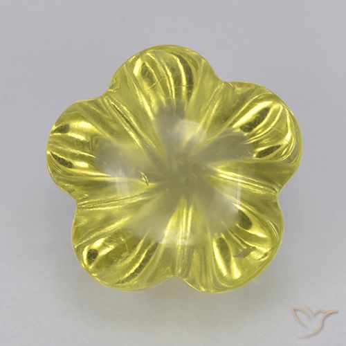 2.59ct Natural Amarelo Abacaxi Quartzo, Flor cortada, Transparente