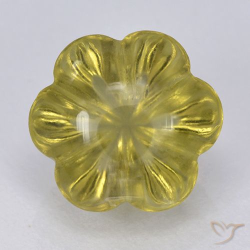 2.50ct Natural Amarelo claro médio Quartzo, Flor cortada, Transparente