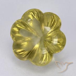 Quartzo Amarelo claro médio Natural 2.50ct, Flor cortada, Transparente