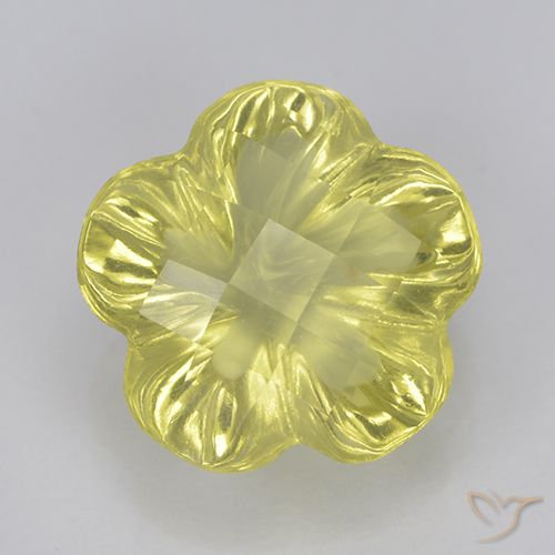 3.16ct Natural amarelo médio Quartzo, Flor cortada, Transparente