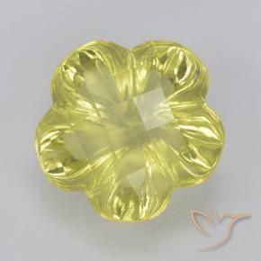 Quartzo amarelo médio Natural 3.16ct, Flor cortada, Transparente