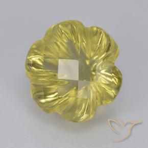 Quartzo Amarelo Dourado Claro Natural 3.55ct, Flor cortada, Transparente
