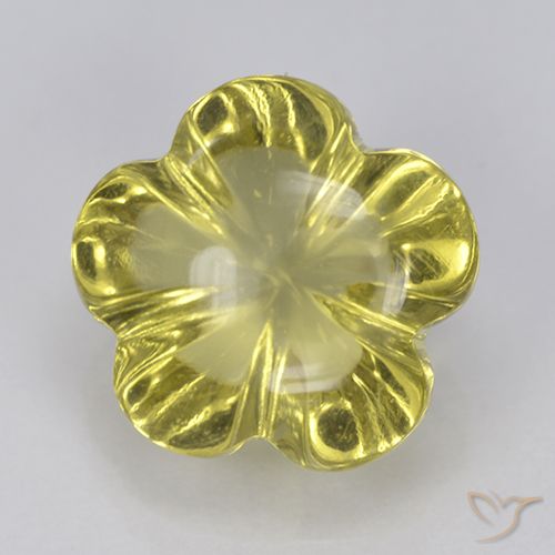 3.64ct Natural Luz amarela Quartzo, Flor cortada, Transparente
