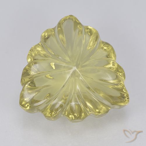 5.65ct Natural Amarelo claro médio Quartzo, Trilhão, Transparente