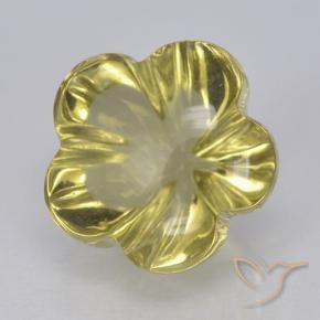 Quartzo Amarelo claro médio Natural 4.47ct, Flor cortada, Transparente