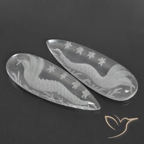 Pedras preciosas de Quartzo Branco claro natural de 37.02 ct, Formato de pêra, Transparente