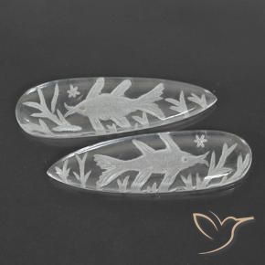 Pedras preciosas de Quartzo Branco claro natural de 29.51 ct, Formato de pêra, Transparente