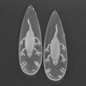 Pedras preciosas de Quartzo Branco claro natural de 29.12 ct, Formato de pêra, Transparente