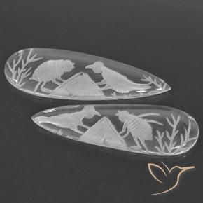 Pedras preciosas de Quartzo Branco claro natural de 26.31 ct, Formato de pêra, Transparente