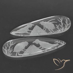 Pedras preciosas de Quartzo Branco claro natural de 26.31 ct, Formato de pêra, Transparente