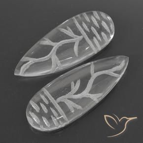 Pedras preciosas de Quartzo Branco claro natural de 36.06 ct, Formato de pêra, Transparente