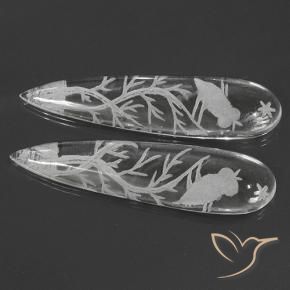 Pedras preciosas de quartzo branco natural de 49,95 ct, formato de pêra, transparente