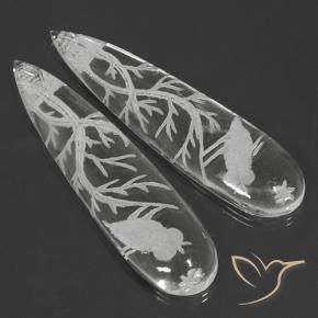 Pedras preciosas de quartzo branco natural de 49,95 ct, formato de pêra, transparente