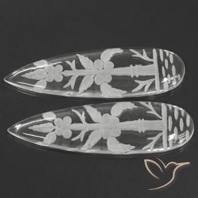 Pedras preciosas de Quartzo Branco claro natural de 99.30 ct, Formato de pêra, Transparente