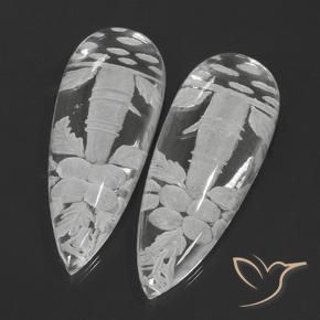 Pedras preciosas de Quartzo Branco claro natural de 125.34 ct, Formato de pêra, Transparente