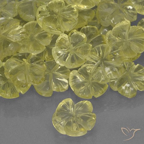 1.53ct Natural amarelo médio Quartzo, Flor cortada, Transparente