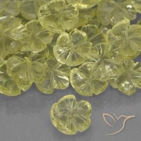 Quartzo amarelo médio Natural 1.53ct, Flor cortada, Transparente