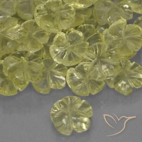 Quartzo amarelo médio Natural 1.53ct, Flor cortada, Transparente