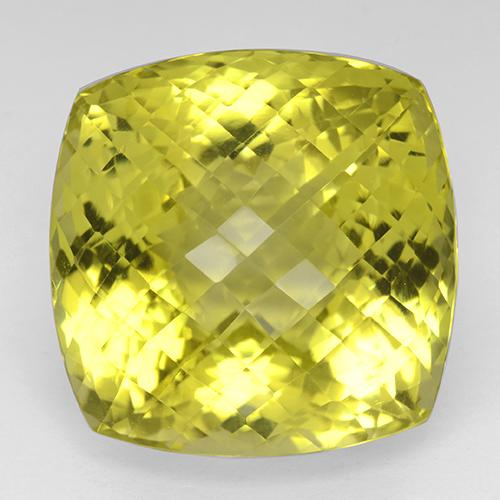 Quartzo amarelo natural 80,66ct, almofada cortada, IF