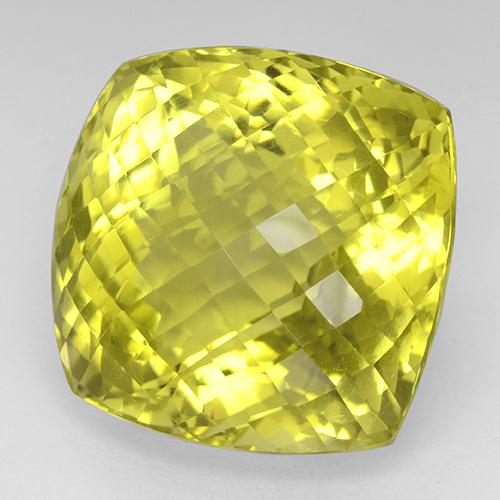 Quartzo amarelo natural 80,66ct, almofada cortada, IF