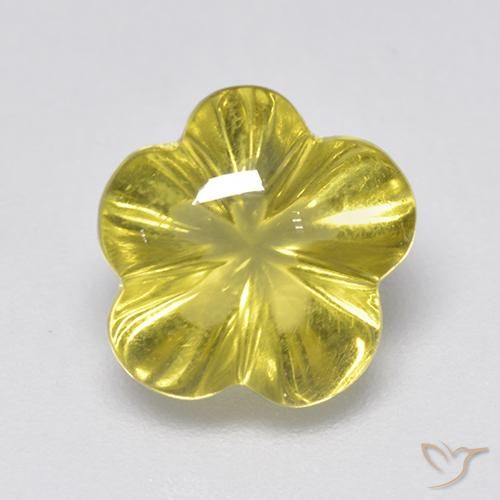 2.99ct Natural Amarelo Intenso Quartzo, Flor cortada, Transparente