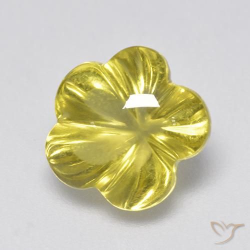 Quartzo Amarelo Intenso Natural 2.99ct, Flor cortada, Transparente