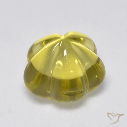 Quartzo Amarelo Intenso Natural 2.99ct, Flor cortada, Transparente