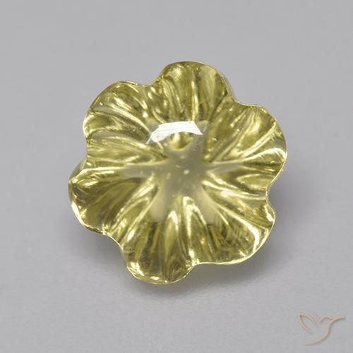 3.79ct Natural Amarelo claro Quartzo, Flor cortada, Transparente