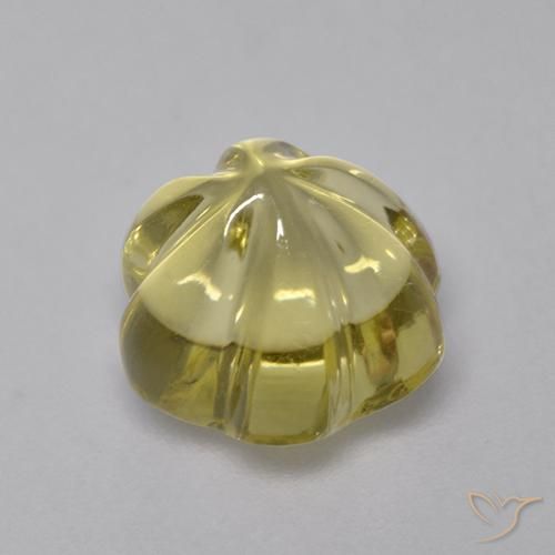Quartzo Amarelo claro Natural 3.79ct, Flor cortada, Transparente