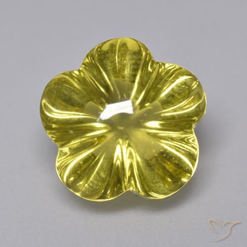 7.11ct Natural amarelo médio Quartzo, Flor cortada, Transparente