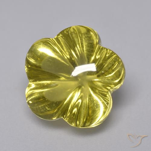 Quartzo amarelo médio Natural 7.11ct, Flor cortada, Transparente