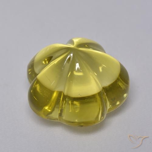 Quartzo amarelo médio Natural 7.11ct, Flor cortada, Transparente