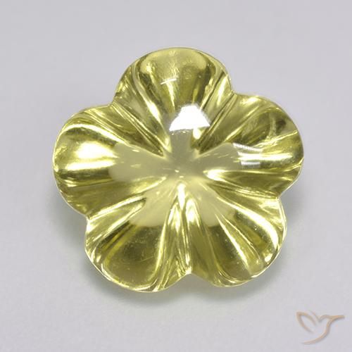6.36ct Natural Luz amarela Quartzo, Flor cortada, Transparente