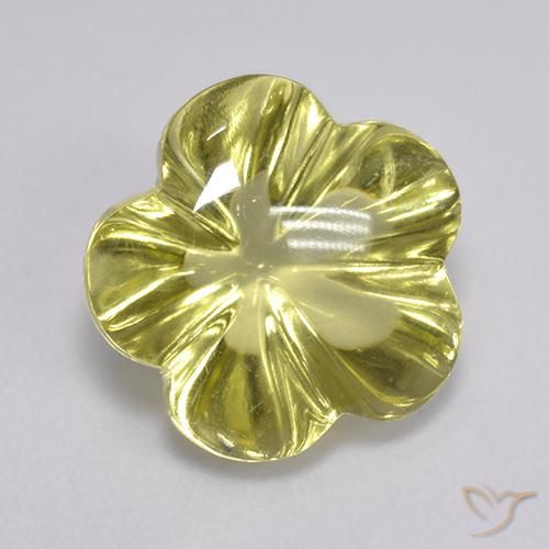 Quartzo Luz amarela Natural 6.36ct, Flor cortada, Transparente