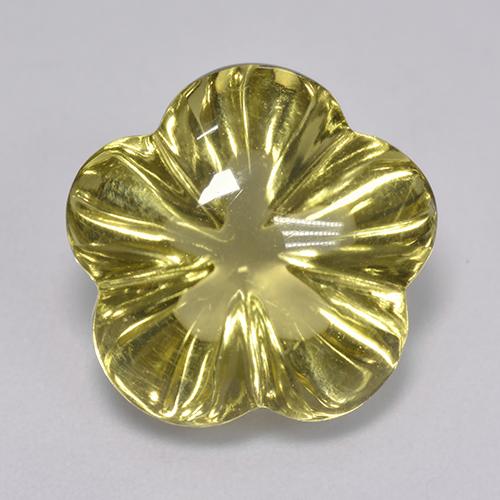 Quartzo amarelo natural 7,96ct, corte flor, transparente