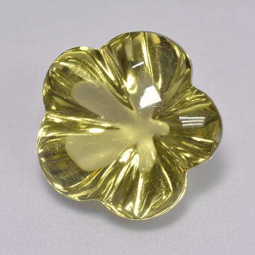 Quartzo amarelo natural 7,96ct, corte flor, transparente