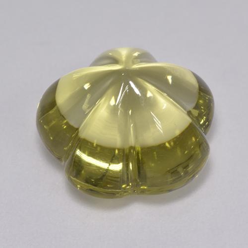 Quartzo amarelo natural 7,96ct, corte flor, transparente